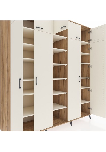 Kronos Dolap 18 Raflı 9 Kapaklı 220x59x243 Çam-aytaşı/aytaşı Aytası/aytası