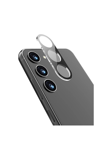 Noktaks - Samsung Galaxy S24 Fe Uyumlu - Kamera Koruyucu 3d Kamera Camı - Siyah