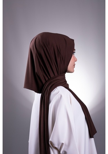 Kahve Düz Klasik Şal Viskon Kumaş Likralı Penye 202101_14 Kahve