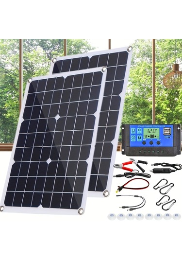 Adet 40w Güneş Paneli Seti, Çift Usb Bağlantı Noktalı Ve 100a Güneş Kontrol Cihazı
