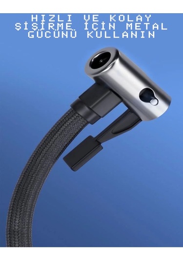 Zc-001 Taşınabilir Powerbankli Kendinden Şarjlı Siyah Dijital Ekranlı Hava Kompresörü