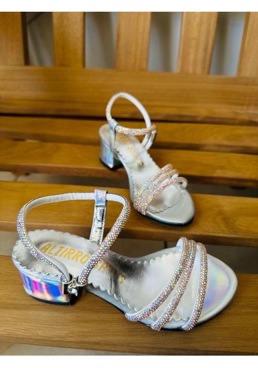 Gala Taş İşlemeli Çocuk Topuklu Ayk. Gri