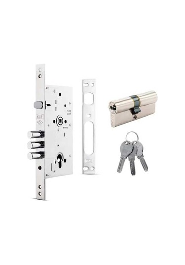 Kale Monoblok Çelik Kapi Kilidi 60 Mm Nikel