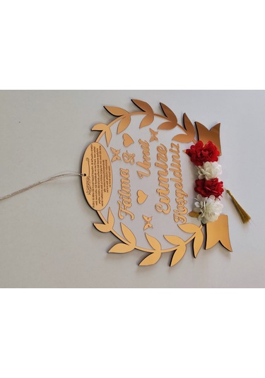 Dış Kapı Süsü Aynalı Pleksi Çok Şık Kaliteli 1 Sınıf Çiçekli