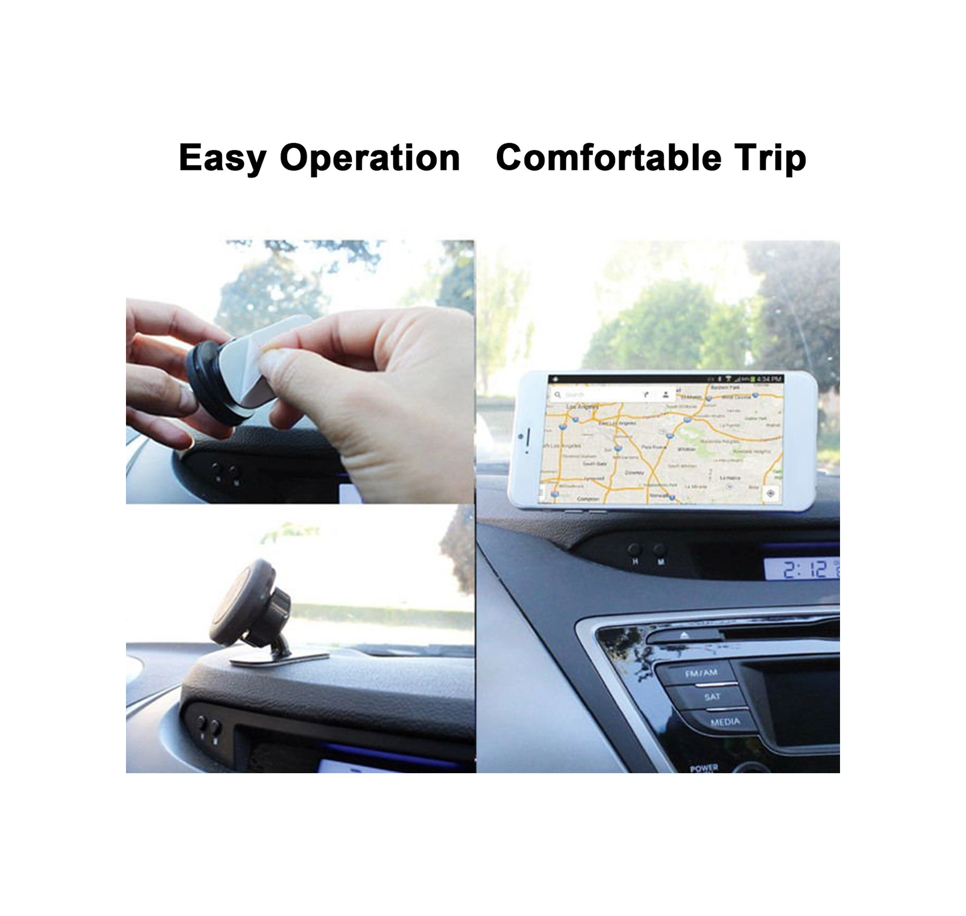 Moveevo Ds003 Siyah Araç Telefon Tutucu - Güçlü Manyetik Tutma, 360 Dönebilen, Evrensel Uyumlu Abs Malzeme