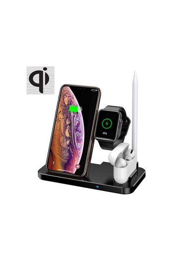 Springsun Selfie Çubuğu Yeni Özel Model Dörtlü Kablosuz Şarj Cihazı, Cep Telefonu Saat Kulaklık Dikey Kablosuz Şarj Braketi İçin Uygundur