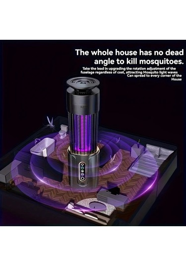 Boatshop1 Grey Şarj Edilebilir Çok Fonksiyonlu Sivrisinek Öldürücü Lamba 2si 1 Arada Gece Işığı Ev Ofis Ve Karavan İçin