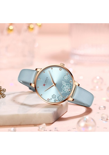 Leezsing Curren 9068 Kadın Klasik Kuvars Saat, 3atm Su Geçirmez Deri Kayış, Günlük Kullanım İçin Şık Ve Rahat Çok Renkli