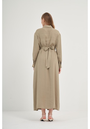 Ftz Modal Elbise Haki 31033 Haki