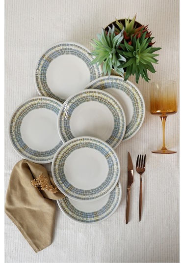 Keramika Professional Mosaica Pergamon Pasta Tabağı 20 Cm 6 Adet 22825 Gri