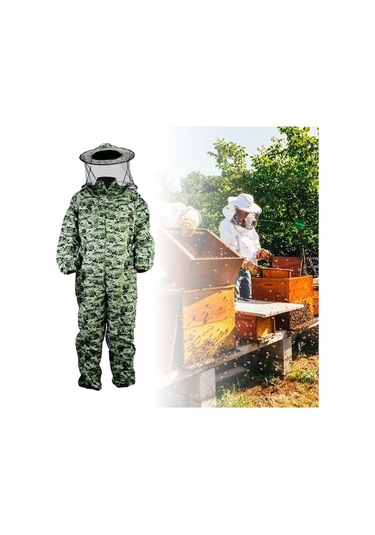 Trendooze Xl Sokmaya Kıyafeti Kıyafeti Kıyafeti Kamuflaj Havalandırmalı Dayanıklı Başlık Arıcılık Arıcı Vc