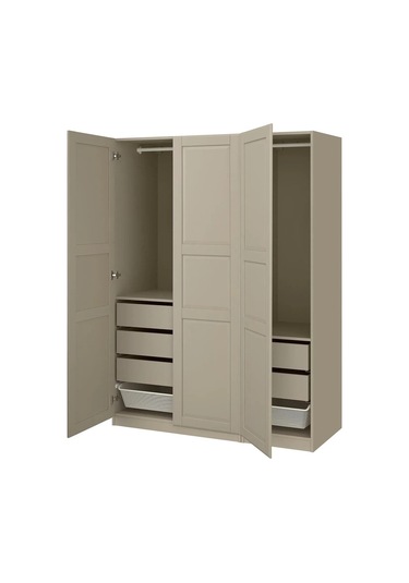 Ikea Gri Geniş Kapaklı Gardırop 150x60x201 Cm