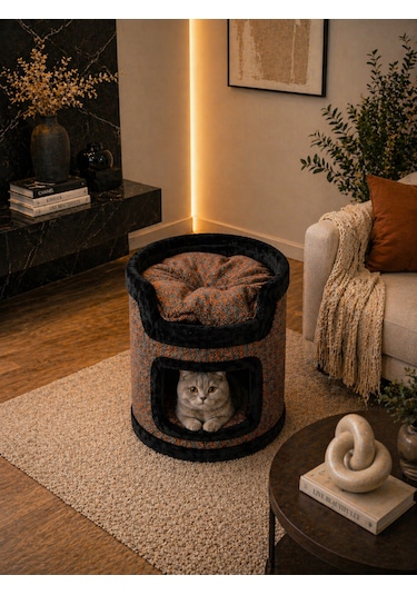 Miyusa 2 Katlı Kedi Evi Modern, Konforlu Ve Şık Kedi Yuvası