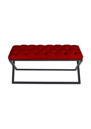 Varcera Bordo Chester Model Kapitoneli Puf&bench&koltuk&oturma Bankı&teddy Puff&yatak Odası Takımı Önü&ucu