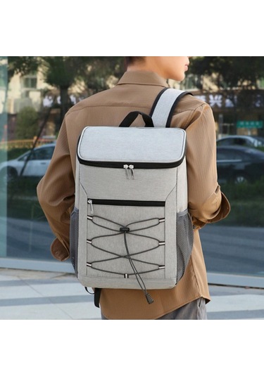 Suntek Yalıtımlı Soğutucu Sırt Çantası Plaj Gri