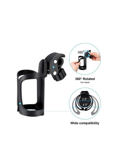 Bisiklet Çocuk Bisiklet Tutucu Bisiklet Bardak Tutucu 360 Döndürme Bisiklet Gidonu Su Şişesi Tutucu Siyah