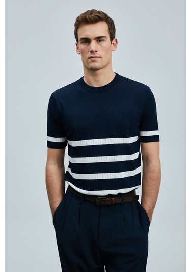 Lufian Tıger Erkek Modal Karışımlı Kazak Lacivert Lacivert 111090121100200 Lacivert