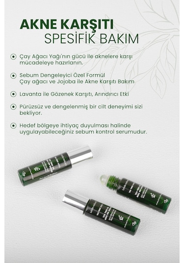 Bade Natural Çay Ağacı Yağı Hızlı Etkili Akne Karşıtı Roll-On 10 ML