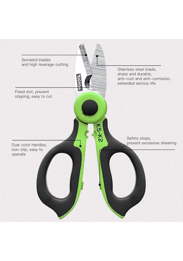 Sones Komshine Paslanmaz Çelik Kevlar Tırtıklı Fiber Optik Soyma Makası Ks-k2