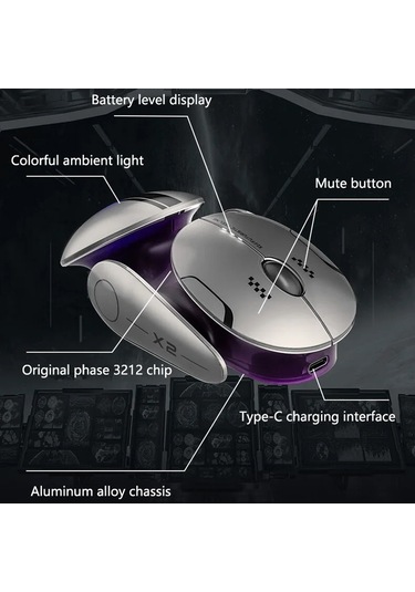 Inphic X2 Bluetooth Kablosuz Fare Üç Modlu Sessiz Şarj Edilebilir Ofis Oyun Dizüstü Bilgisayar Faresi Diğer