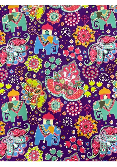 ndian Fil Desenli Kumaş Kırlentlik Döşemelik Kumaş Dijital Baskı