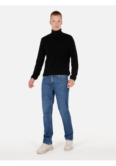 Colins Regular Fit Turtle Neck Siyah Erkek Kazak Cl1064879 Siyah