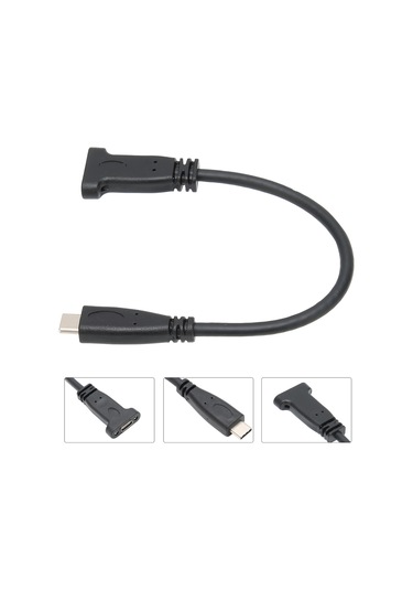 Usbc Usb3.1 Typec Erkek - Dişi Uzatma Kablosu Adaptör Kablosu Metal Panel Montaj Vidası İle