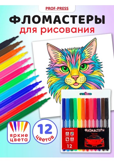 Prof-press 12 Renkli Çizim Keçeli Kalemleri 390559628