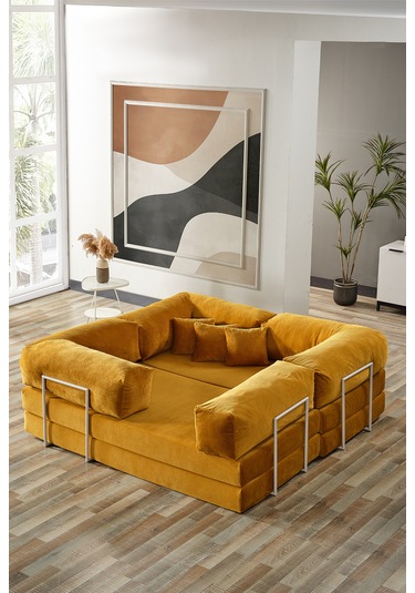 Legom Lucas Aktivite Koltuğu Yatak Olabilen Çok Amaçlı Kanepe L Koltuk Hardal Hardal