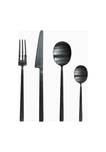 101 Copenhagen Kogei Cutlery 24 Parça Çatal Bıçak Kaşık Seti Siyah