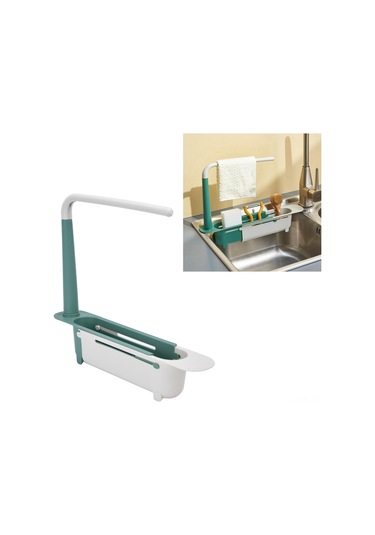 Dofolink Genişletilebilir Mutfak Lavabo Depolama Rafı - Su Akışı Delikleriyle Kurulu, Havlu Barı Ve Temizlik Gereçleri Saklama, Pp Malzemeyle Sağlanan Sağlıklı Kullanim Renk Rastgele Yeşil