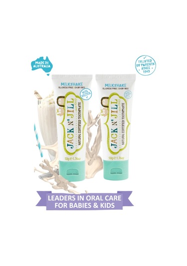 Jack N Jill Doğal Sertifikalı Diş Macunu - Milkshake Aromalı 2 Adet 2x50g