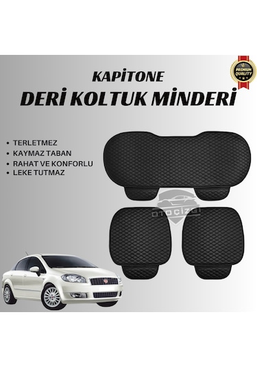 Fiat Linea Uyumlu Deri Kapitone Koltuk Minderi Koruma Kılıfı 3 Lü Set