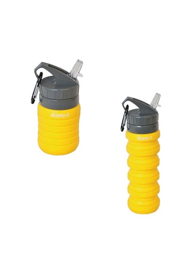 Nurgaz Ng 185 Silikon Katlanabilir Matara - Sarı