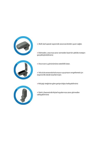 Nissan Micra K13 2010 2011 2012 2013 2014 2015 2016 Uyumlu Araca Özel Kolçak Kol Dayama Orta Konsol