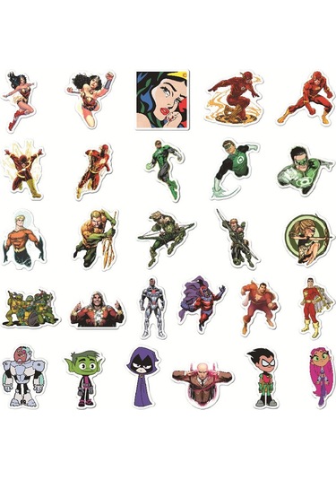 Araba Telefonu Dekorasyonu İçin 104 Adet Süper Kahraman Çizgi Film Su Geçirmez Çıkartma Çok Renkli