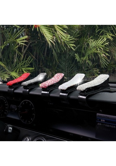 Sones Elmas Araç Telefonu Tutucu 360 Derece Dönen Yaratıcı Araba Kontrol Paneli Mobil Tutucular Beyaz