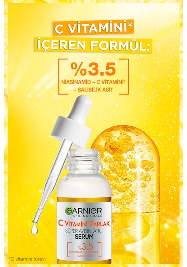 Garnier C Vitamini Parlak Süper Aydınlatıcı Serum + Hyaluronik Aloe 30 ML