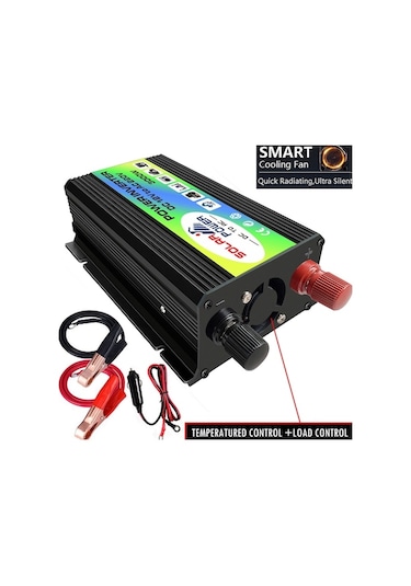 Dancemonkey Araba Güç Şarj İndirimi 3000w Dc 12v-ac 220v Invertör, 2.1a Usb, Pil Klipsli