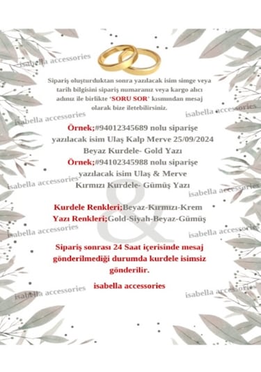 İsimli Söz Nişan Kurdelesi - İpek Kurdele