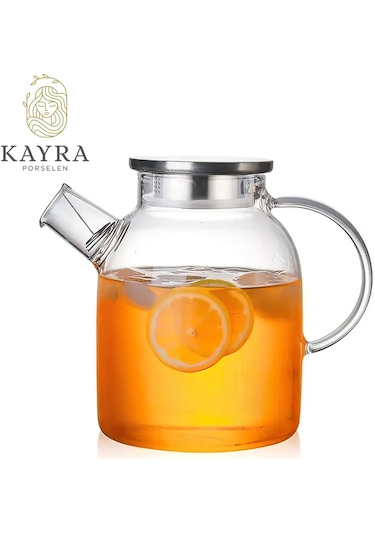 Çelik Kapaklı Borosilikat Cam Demlik 1500ml Royaleks-cm-2003 Asorti