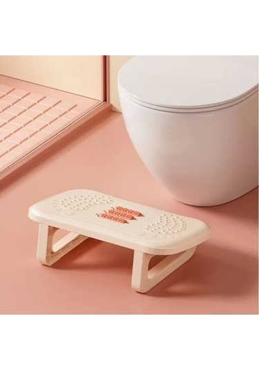 Wondernest Tabure Silindirleri Şerit Masaj Lichen Kaydırmaz Ergonomik Beyaz Ayak Beyaz