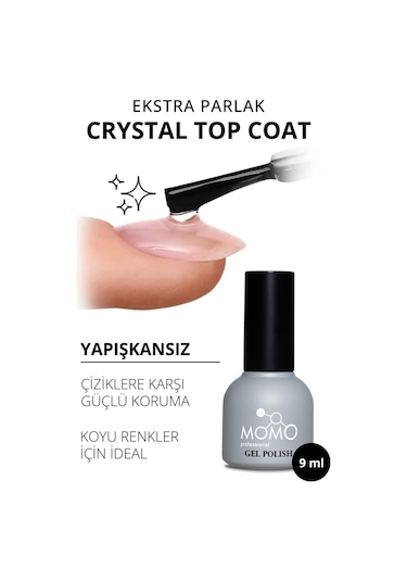Momo Professional Kalıcı Oje İçin Crystal Top Coat 9 Ml