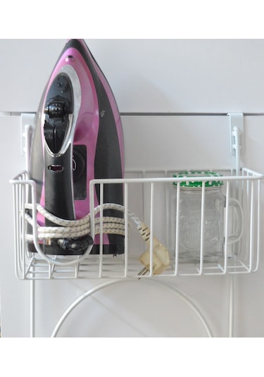 Kapı Arkası Ütü Ve Ütü Masası Askısı Ütü Düzenleyici Raf - Beyaz