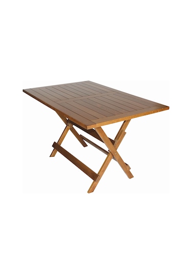 Bahçeme Bodrum 90X160 Katlanır Ahşap Bahçe Balkon Masası