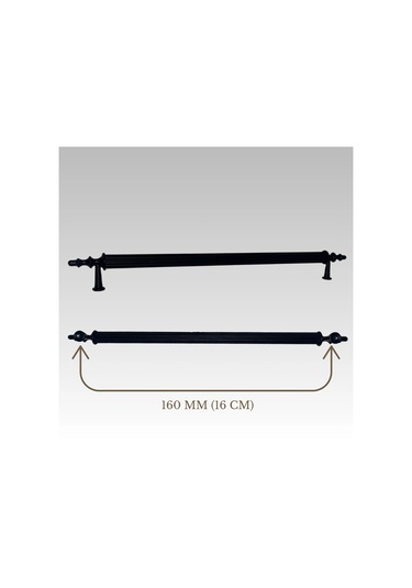 Klipso Mat Siyah 160 Mm Metal Lüks Çekmece Dolap Mobilya Kulpları Siyah