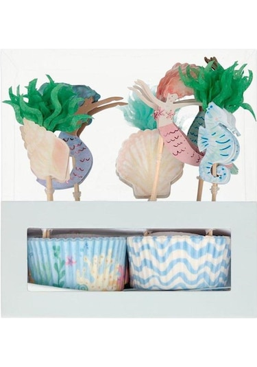 Meri Meri - Mermaid Cupcake Kit - Deniz Kızı Cupcake Kit