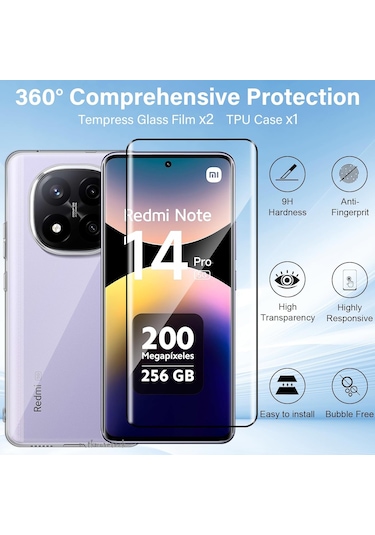 Xiaomi Redmi Note 14 Pro 5g Uyumlu Tam Kapatan Temperli Cam 5d
