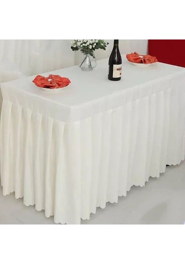 Suntek 47 'ev Masa Örtüsü Etek Düğün Ziyafet Parti Beyaz