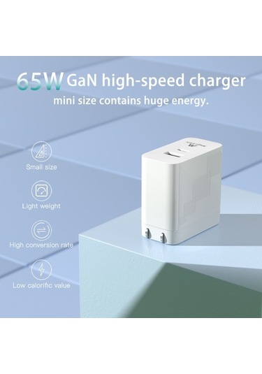 Novahub 65w Usb-c & Usb-a Çift Portlu Hızlı Şarj Adaptörü, Ganfast Teknoloji, Kompakt, Taşınabilir, Güvenli Şarj